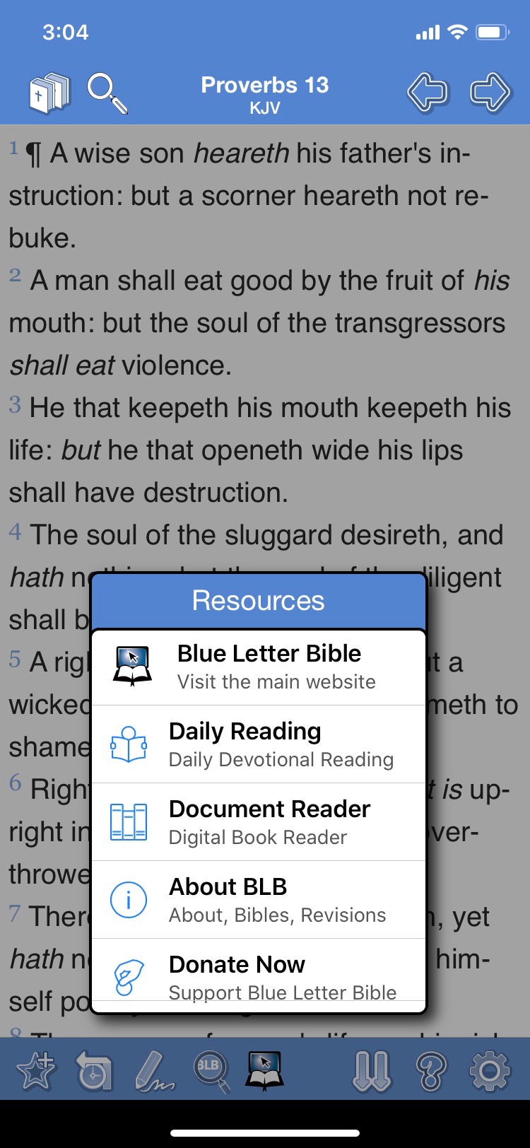 blue letter bible app for android phone